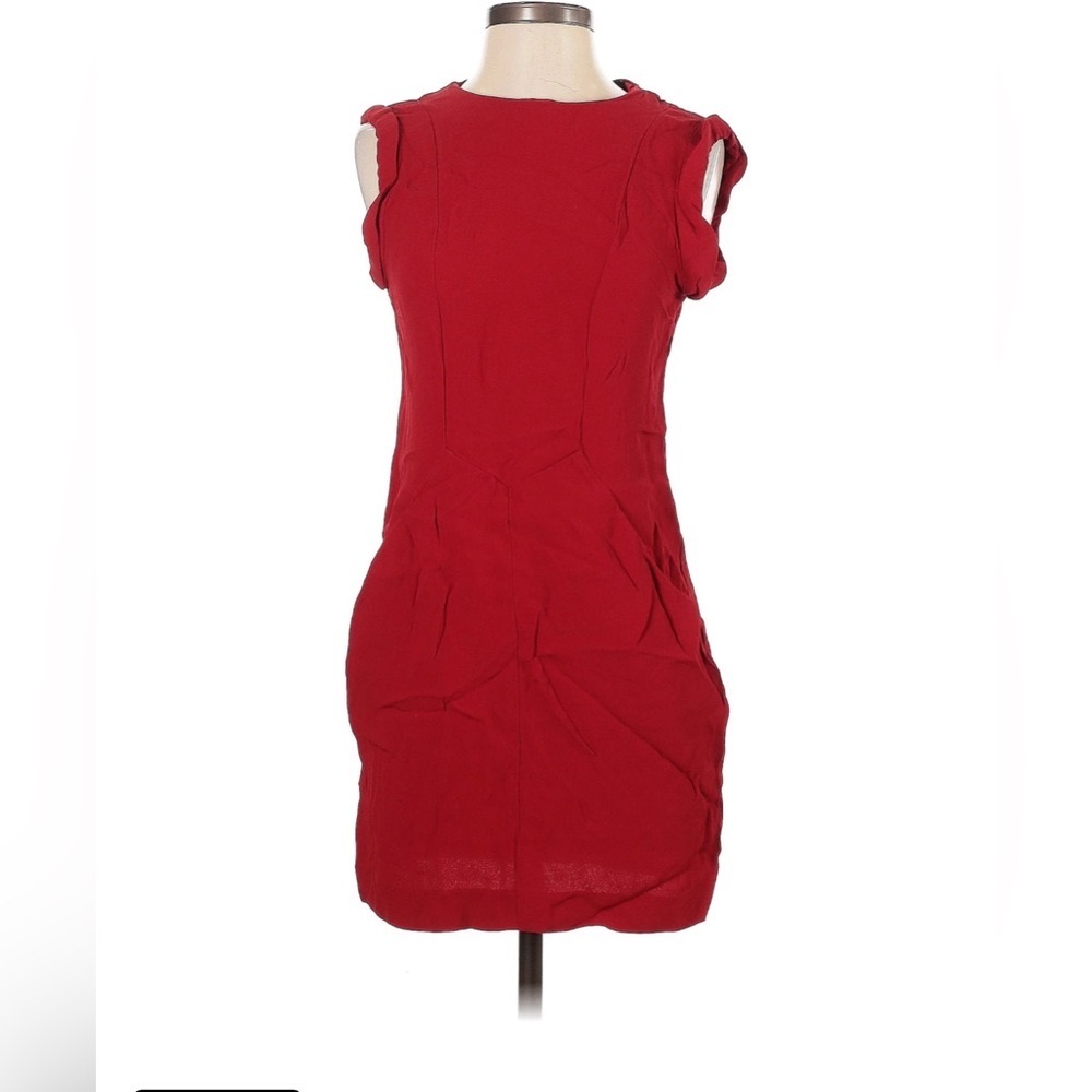 Zara women Elegant Red Sleeveless Dress